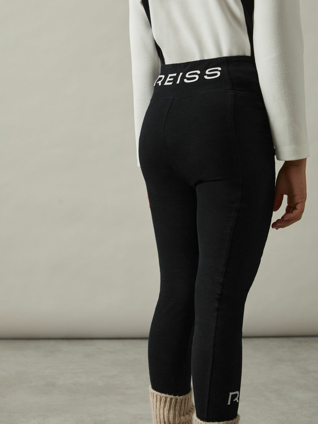 Reiss | 4-9 yrs Stretch Logo Print Leggings in Black