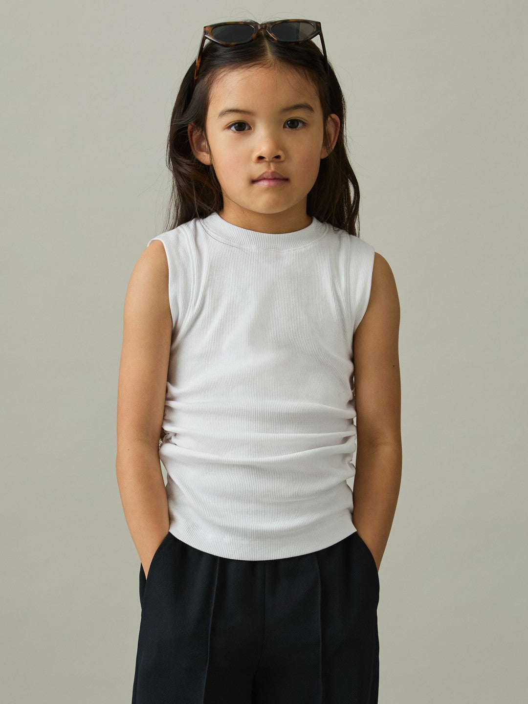 Reiss | 13-14 yrs Ruched Vest Top in White