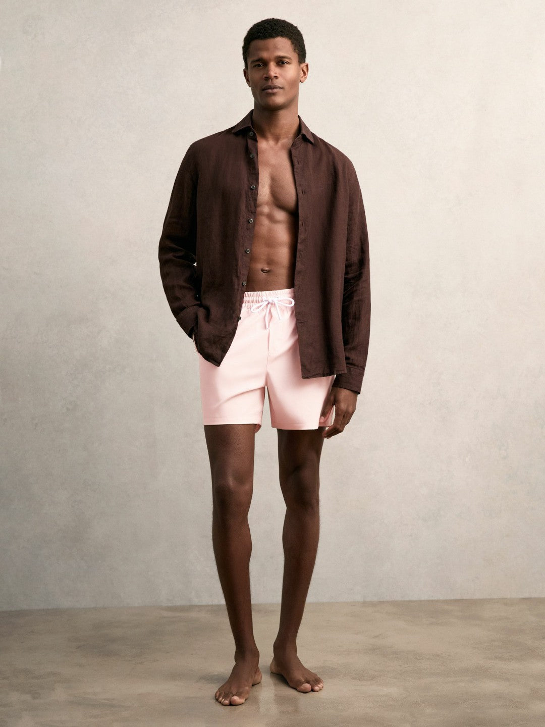 Reiss | Drawstring Swim Shorts in Pink