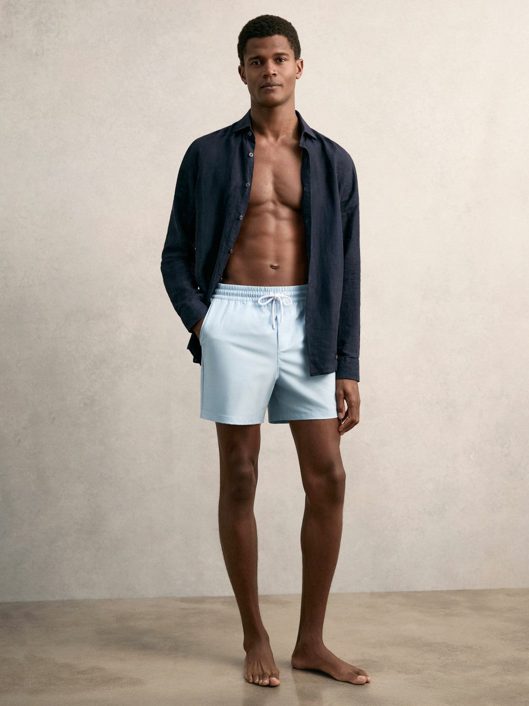 Reiss | Drawstring Swim Shorts in Soft Blue