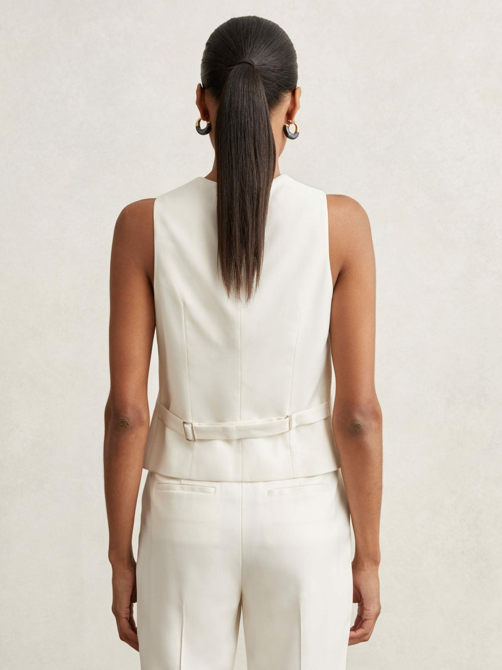 Reiss | Single Breasted Tailored Waistcoat in Cream