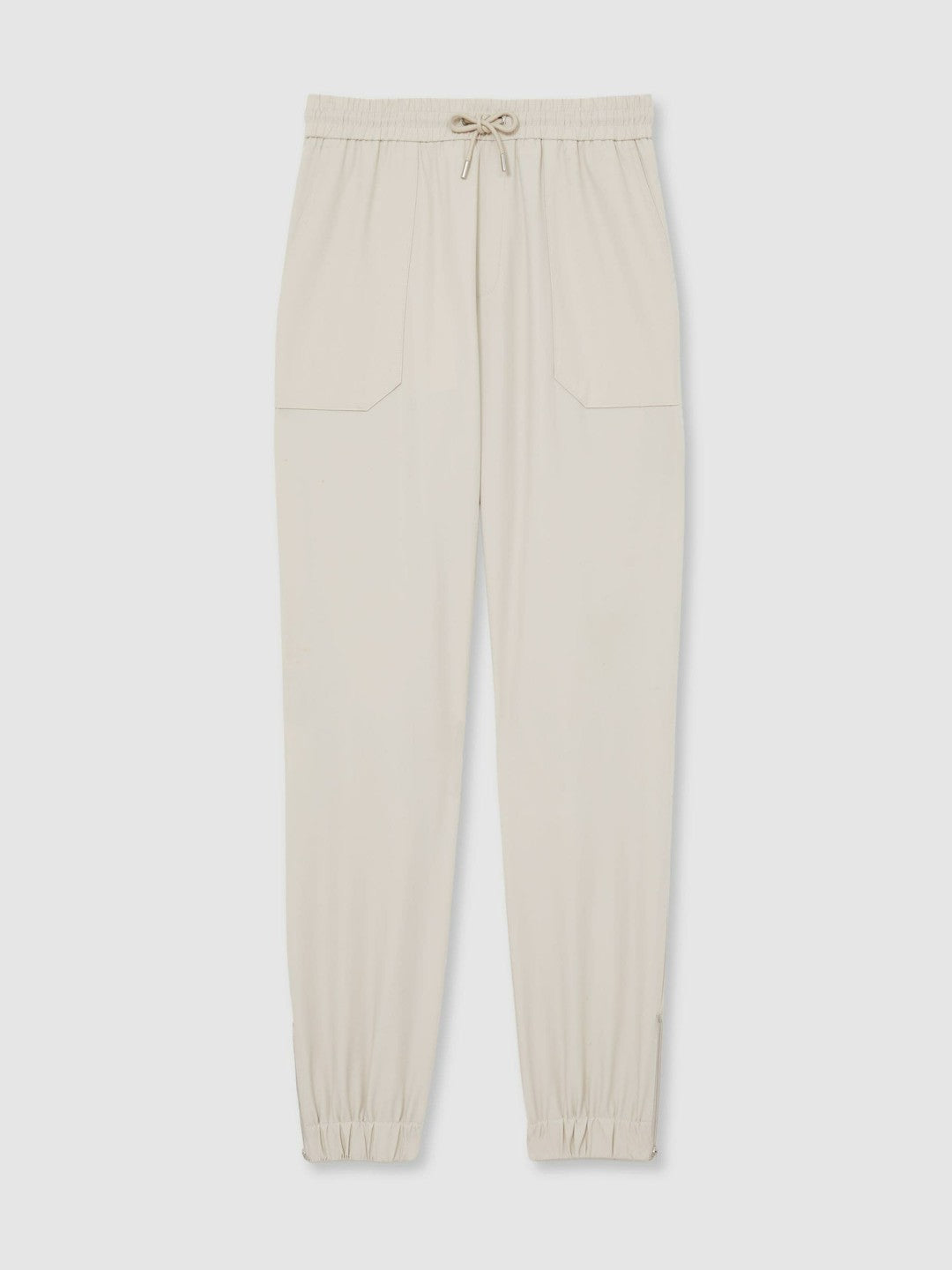 Reiss | Drawstring Technical Cuffed Trousers in Stone