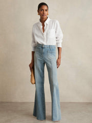 Reiss | Linen Button-Through Shirt in White