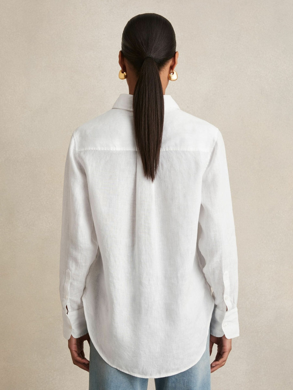 Reiss | Linen Button-Through Shirt in White