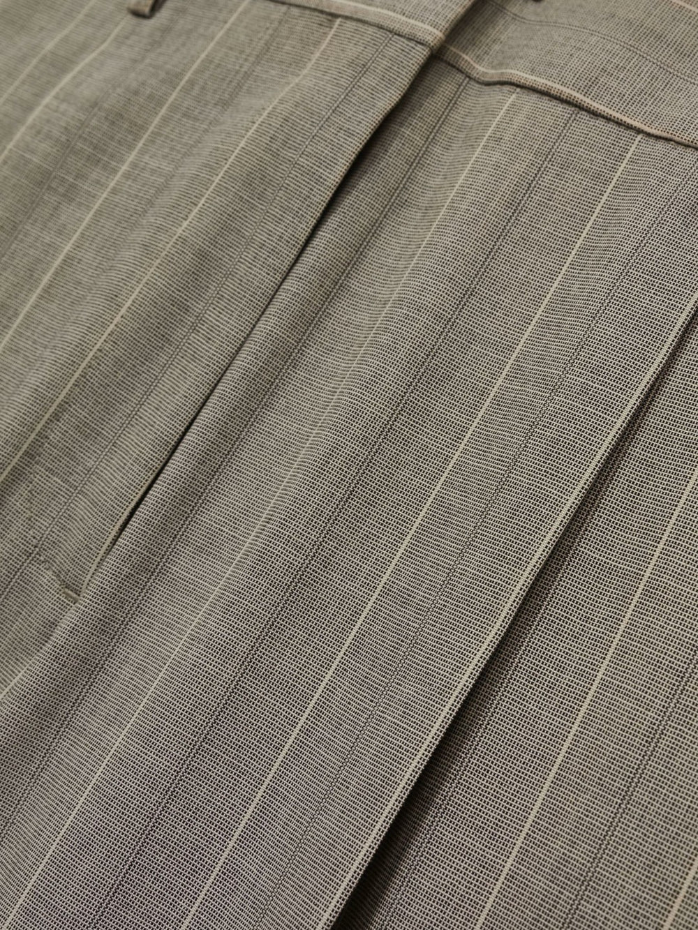 Reiss | Wool-Blend Wide-Leg Pinstripe Trousers in Grey