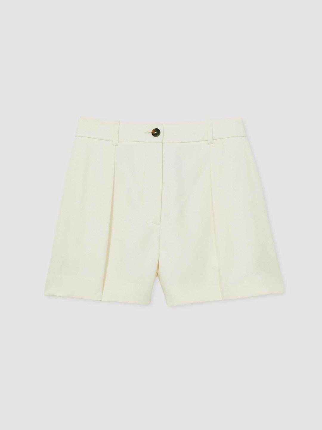 Reiss | Single-Pleat Tailored Shorts in Cream