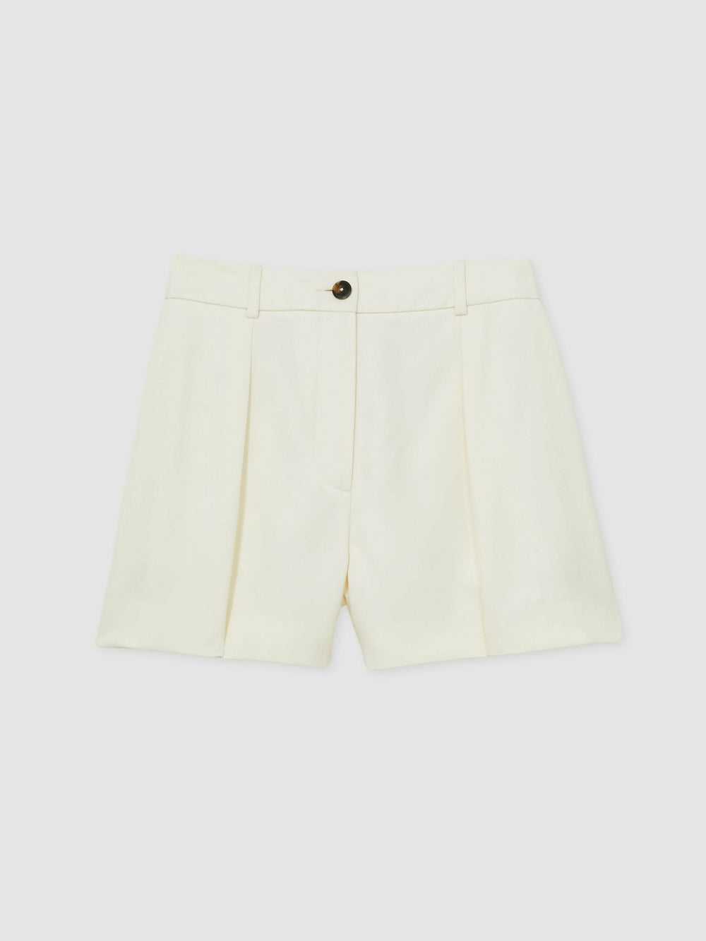 Reiss | Single-Pleat Tailored Shorts in Cream