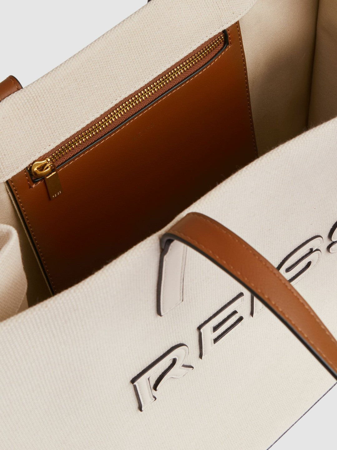 Reiss | Canvas Logo Tote Bag in Natural