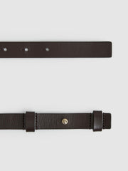 Reiss | Leather Square Hinge Belt in Chocolate