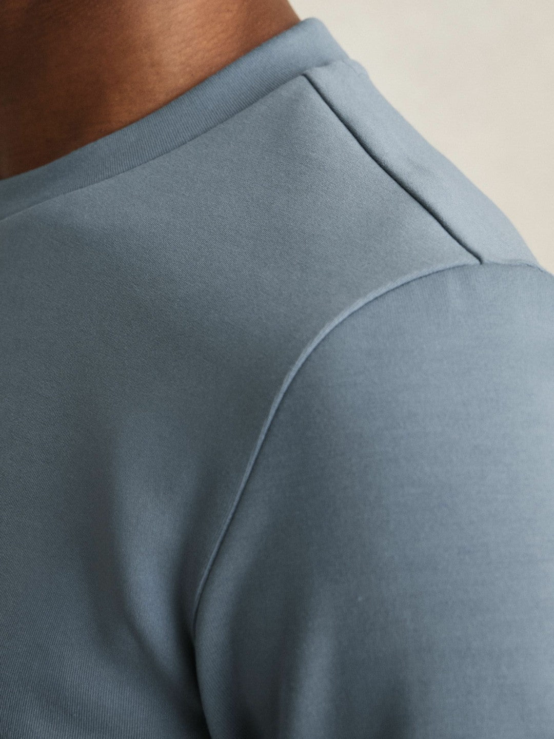 Reiss | Interlock Jersey Crew Neck T-Shirt in Airforce Blue