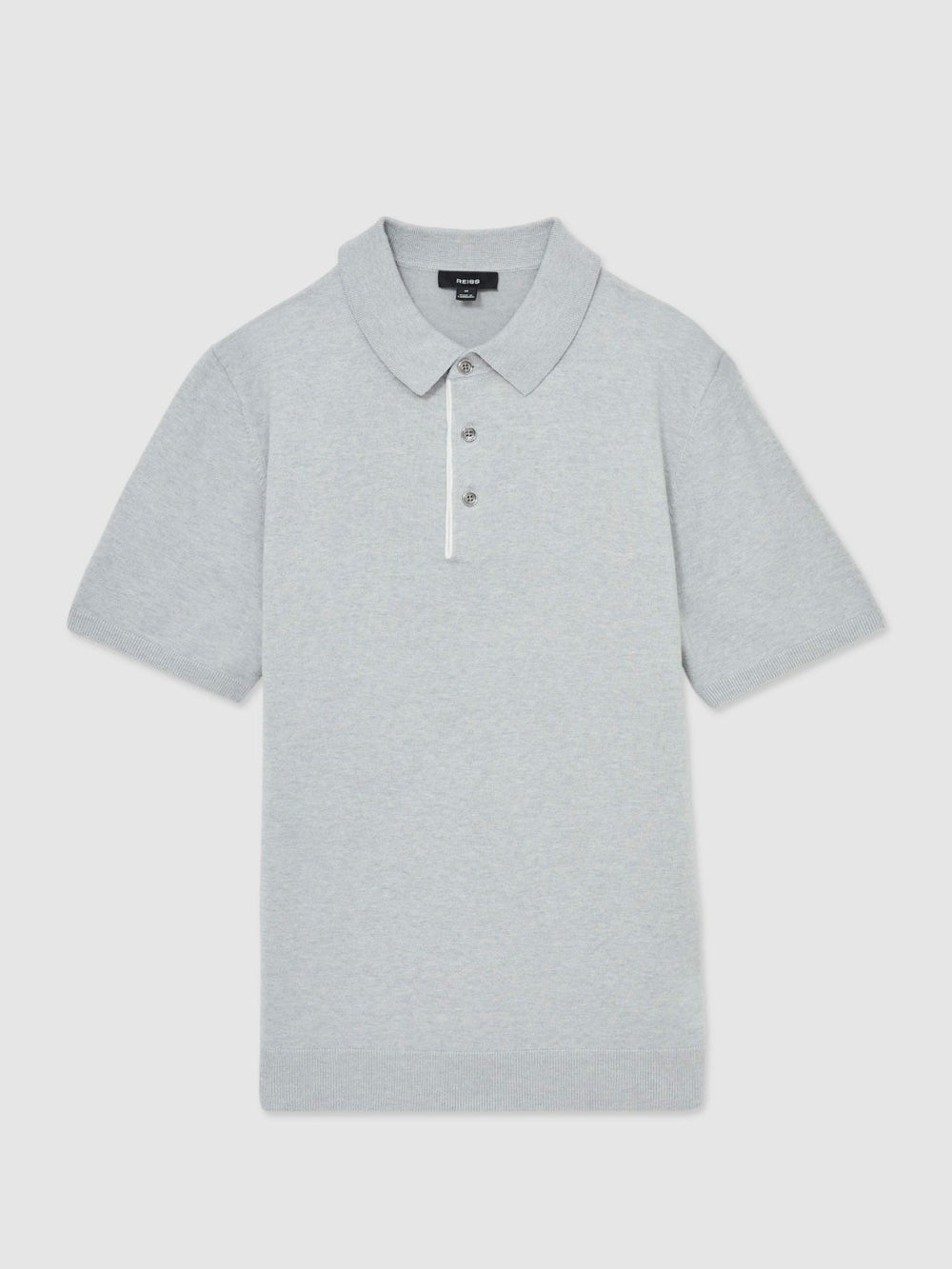 Reiss | Contrast-Placket Polo Shirt With Cotton in Washed Sage Green