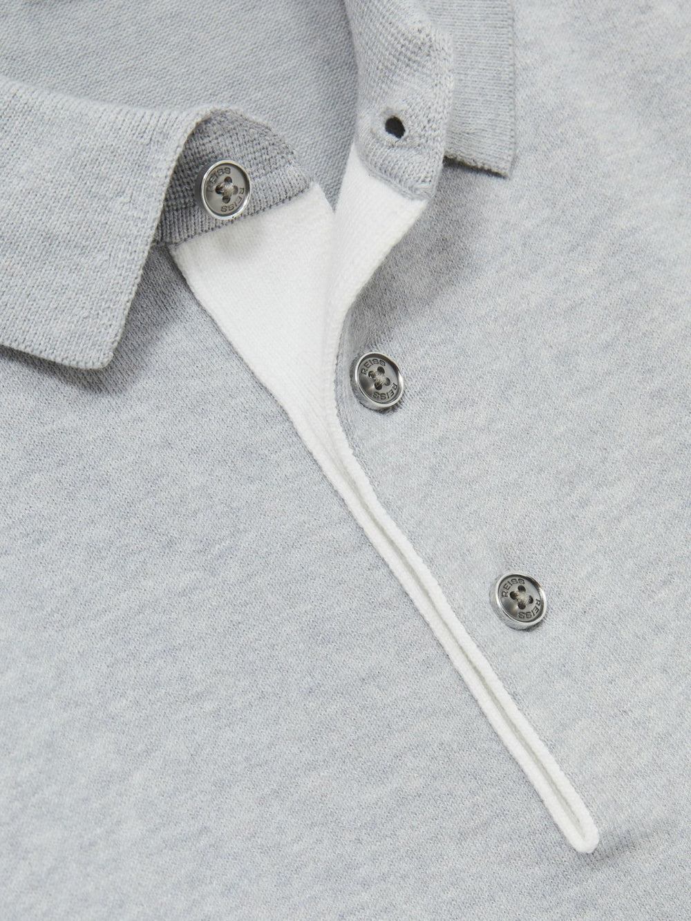 Reiss | Contrast-Placket Polo Shirt With Cotton in Washed Sage Green