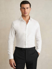 Reiss | Regular Fit Cotton Sateen Shirt in White