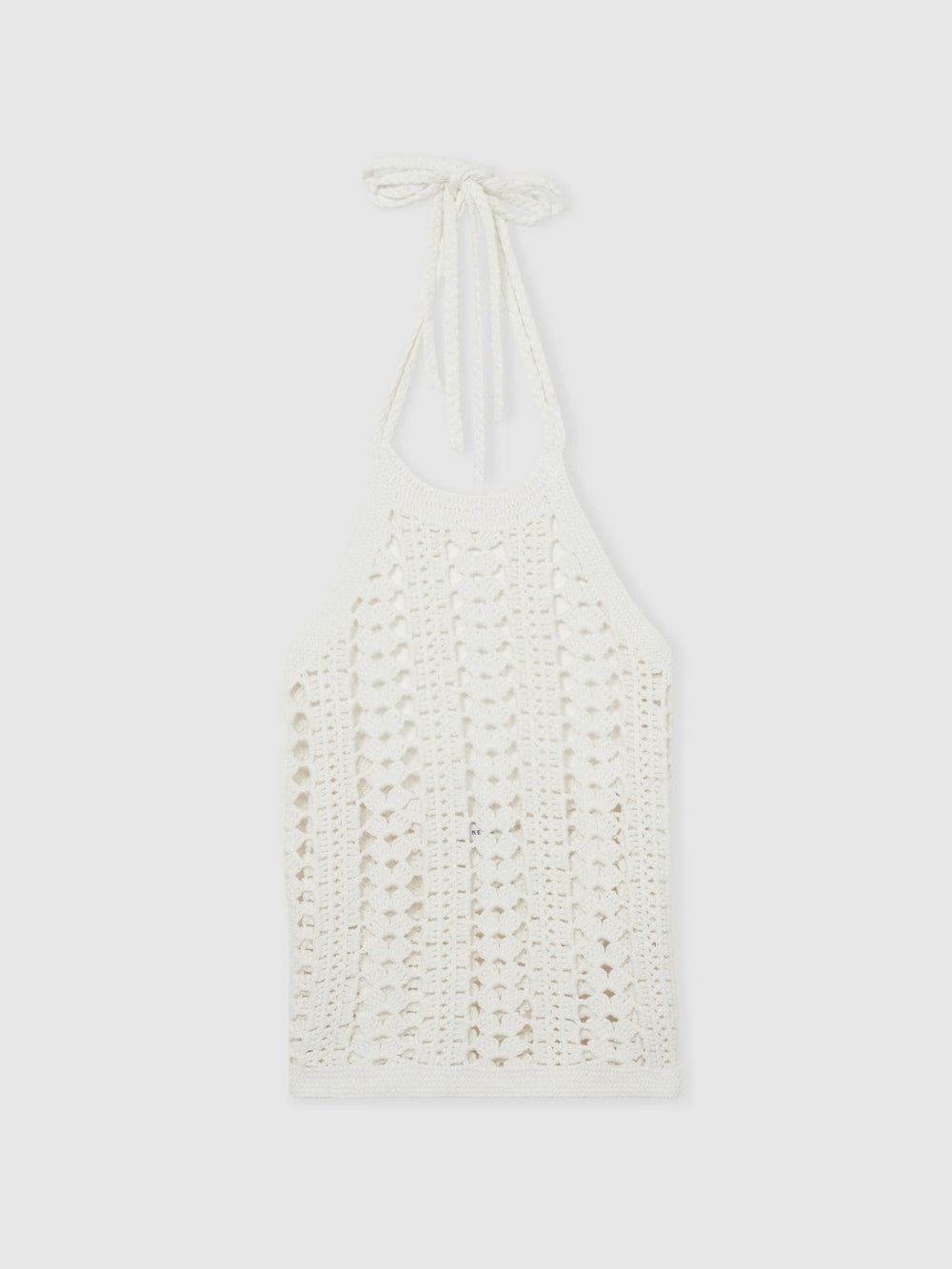 Reiss | Cotton Crochet Halterneck Vest Top in White