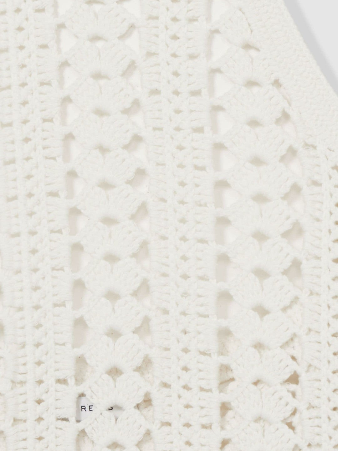 Reiss | Cotton Crochet Halterneck Vest Top in White