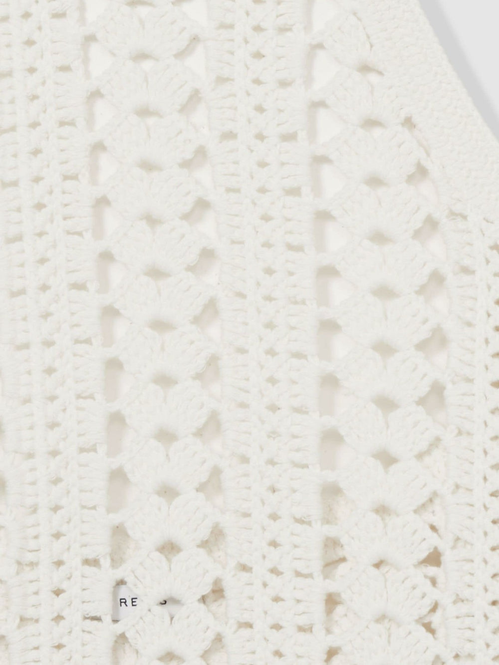 Reiss | Cotton Crochet Halterneck Vest Top in White