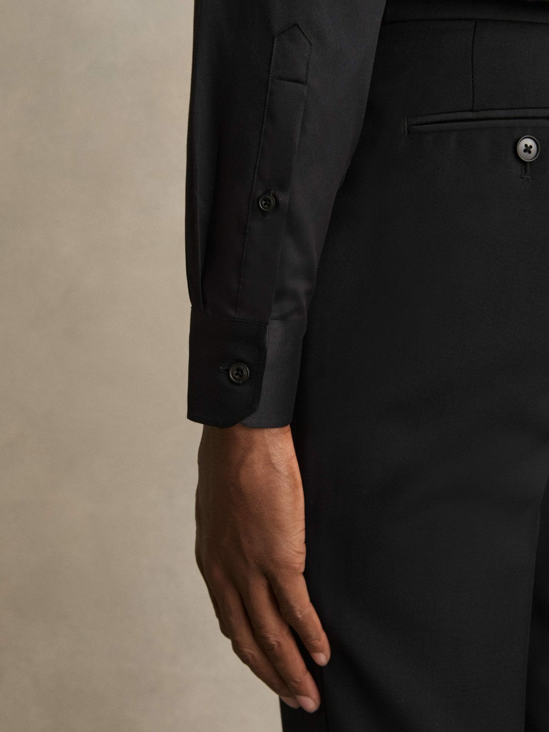 Reiss | Regular Fit Cotton-Twill Two-Fold Shirt Slim-Fit in Black
