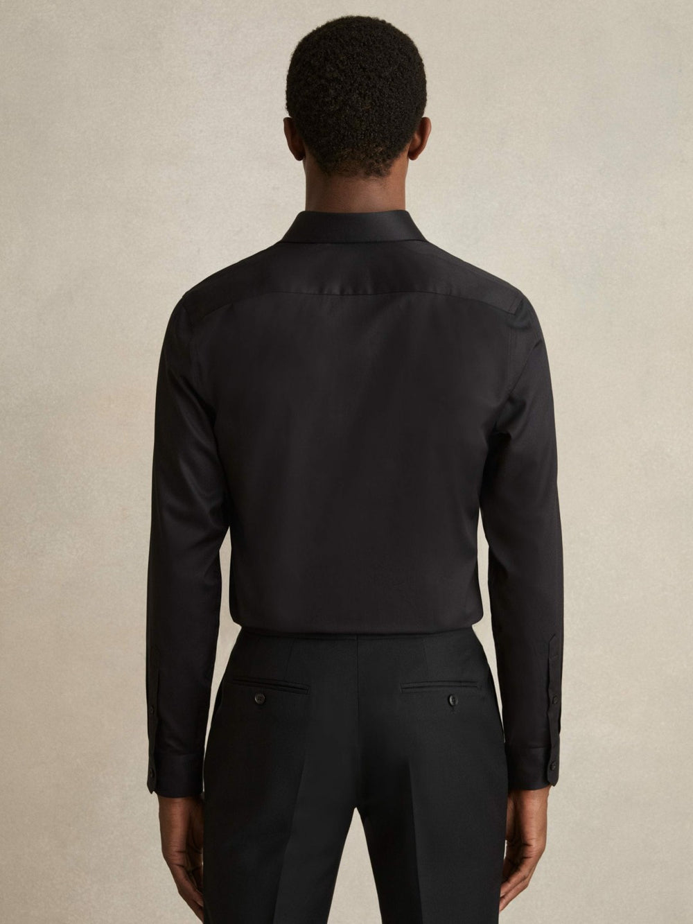 Reiss | Regular Fit Cotton-Twill Two-Fold Shirt Slim-Fit in Black