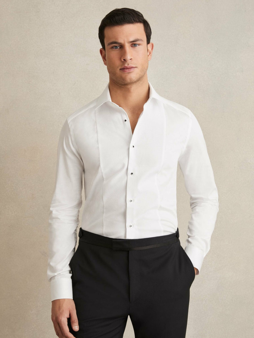 Reiss | Slim Fit Cotton Dinner Shirt in White