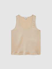Reiss | Silk-Front Cami Top in Neutral
