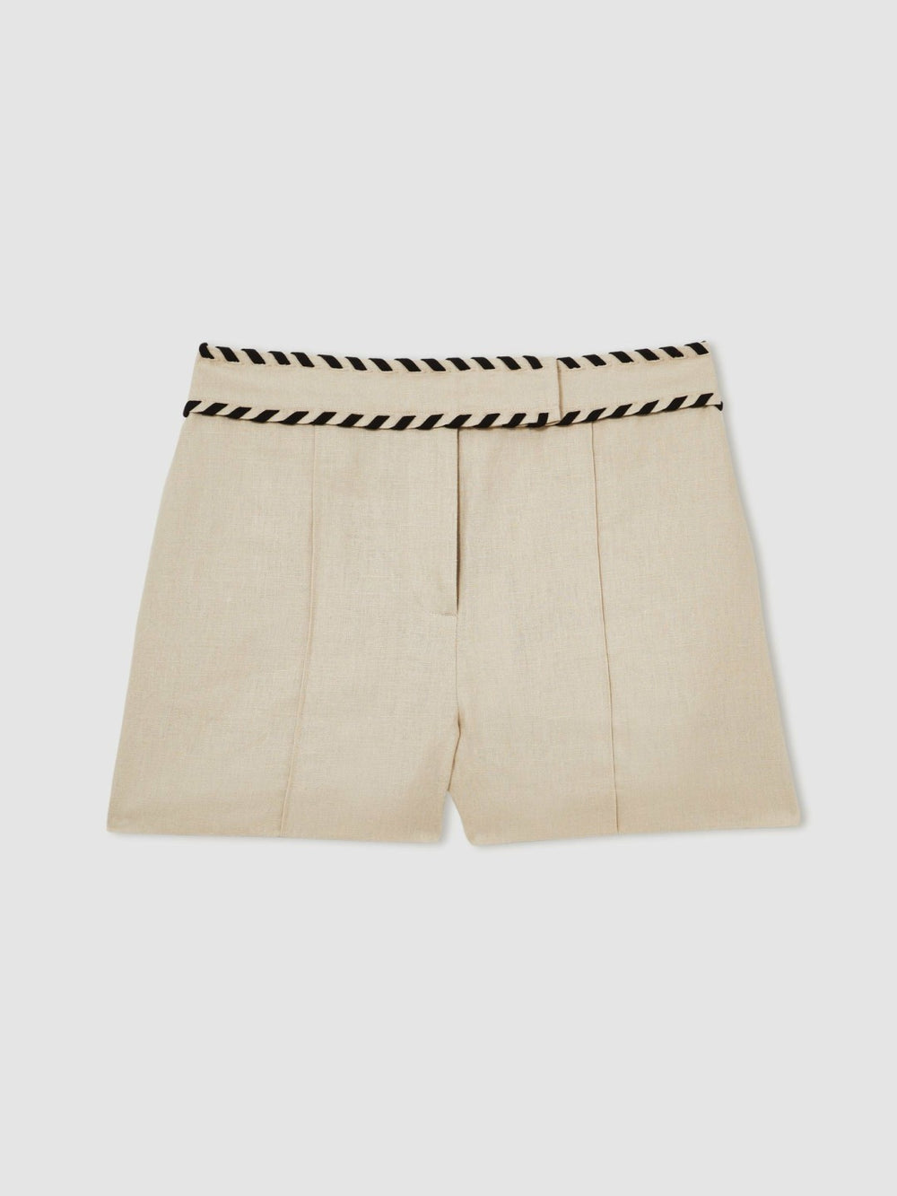 Reiss | Linen Whipstitch Shorts in Neutral