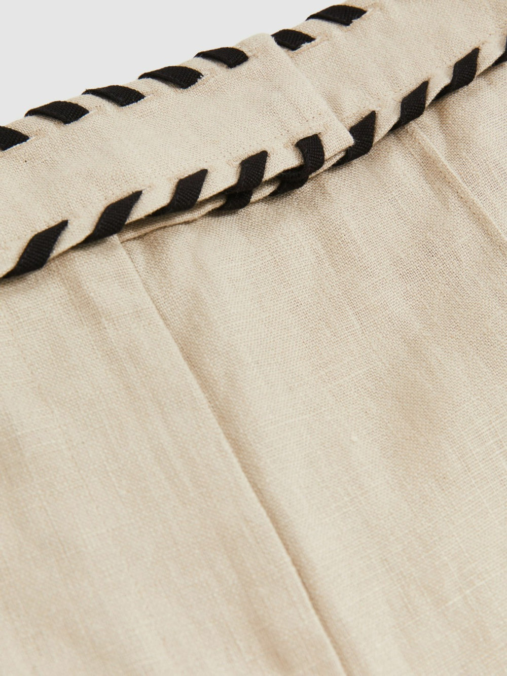 Reiss | Linen Whipstitch Shorts in Neutral