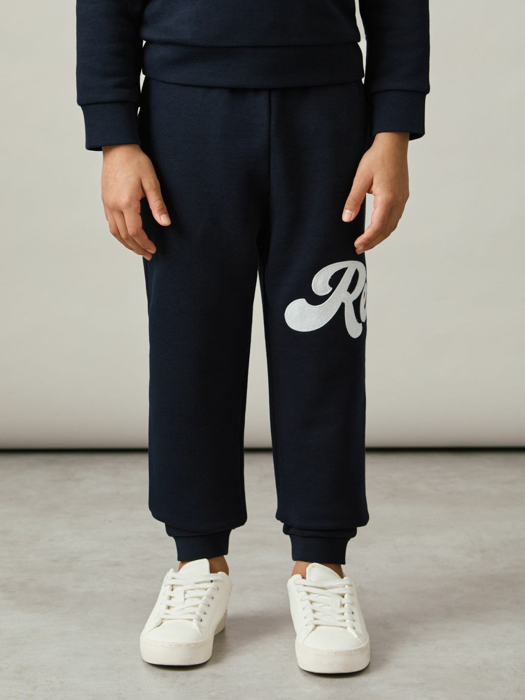Reiss | 13-14 yrs Cotton-Blend Logo Script Joggers in Navy