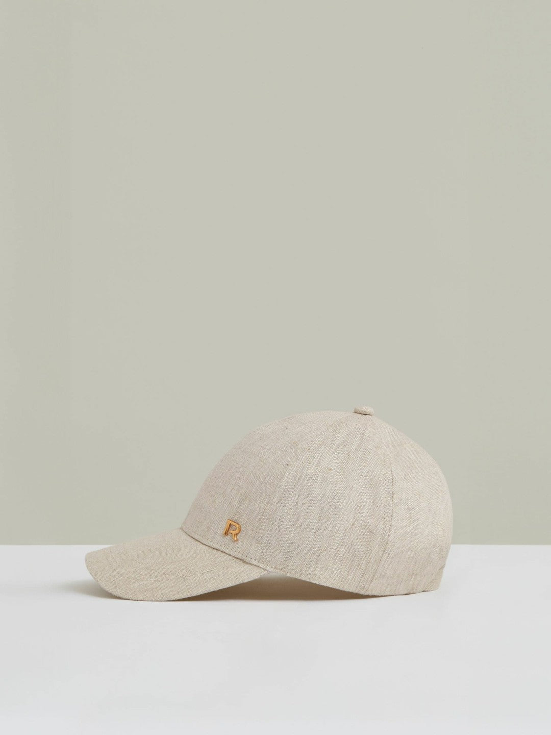 Reiss | Linen Logo Baseball Cap in Neutral