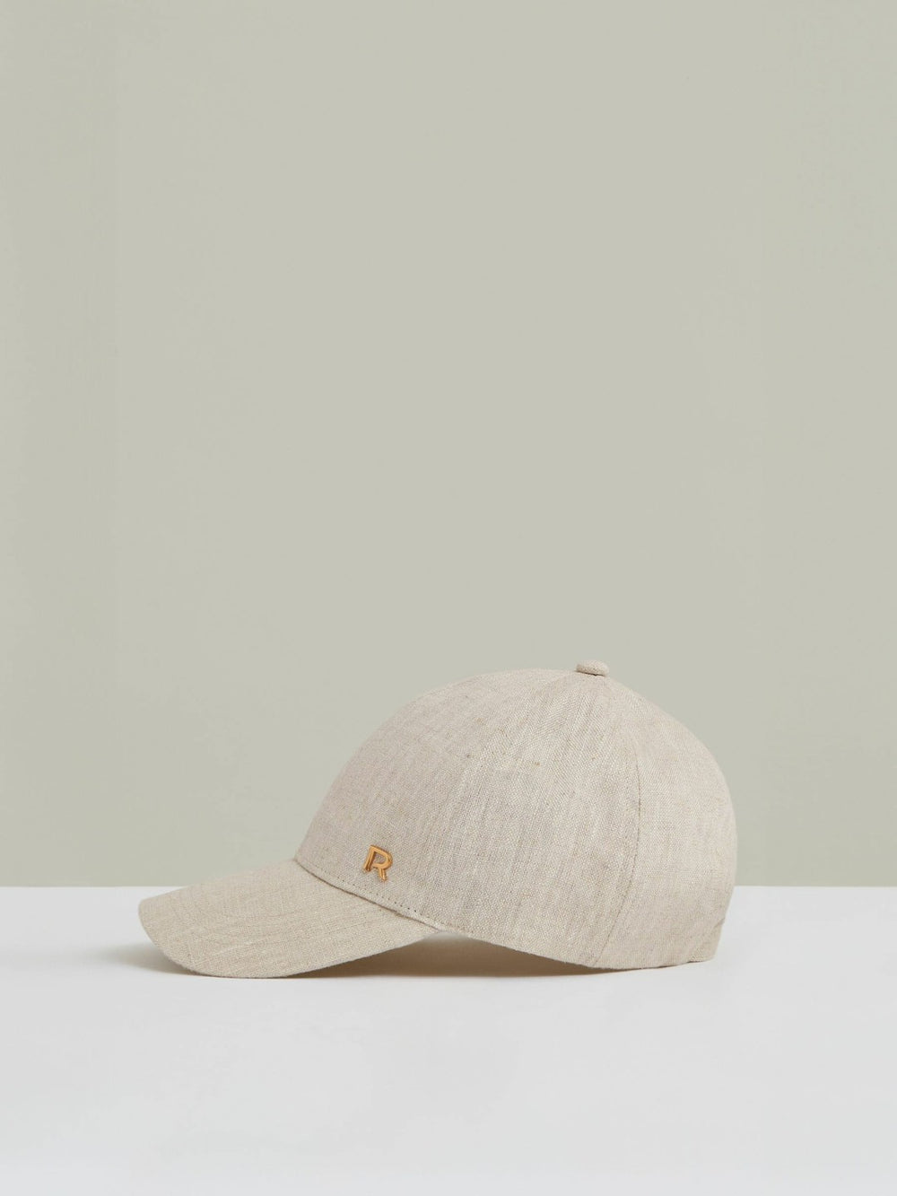 Reiss | Linen Logo Baseball Cap in Neutral