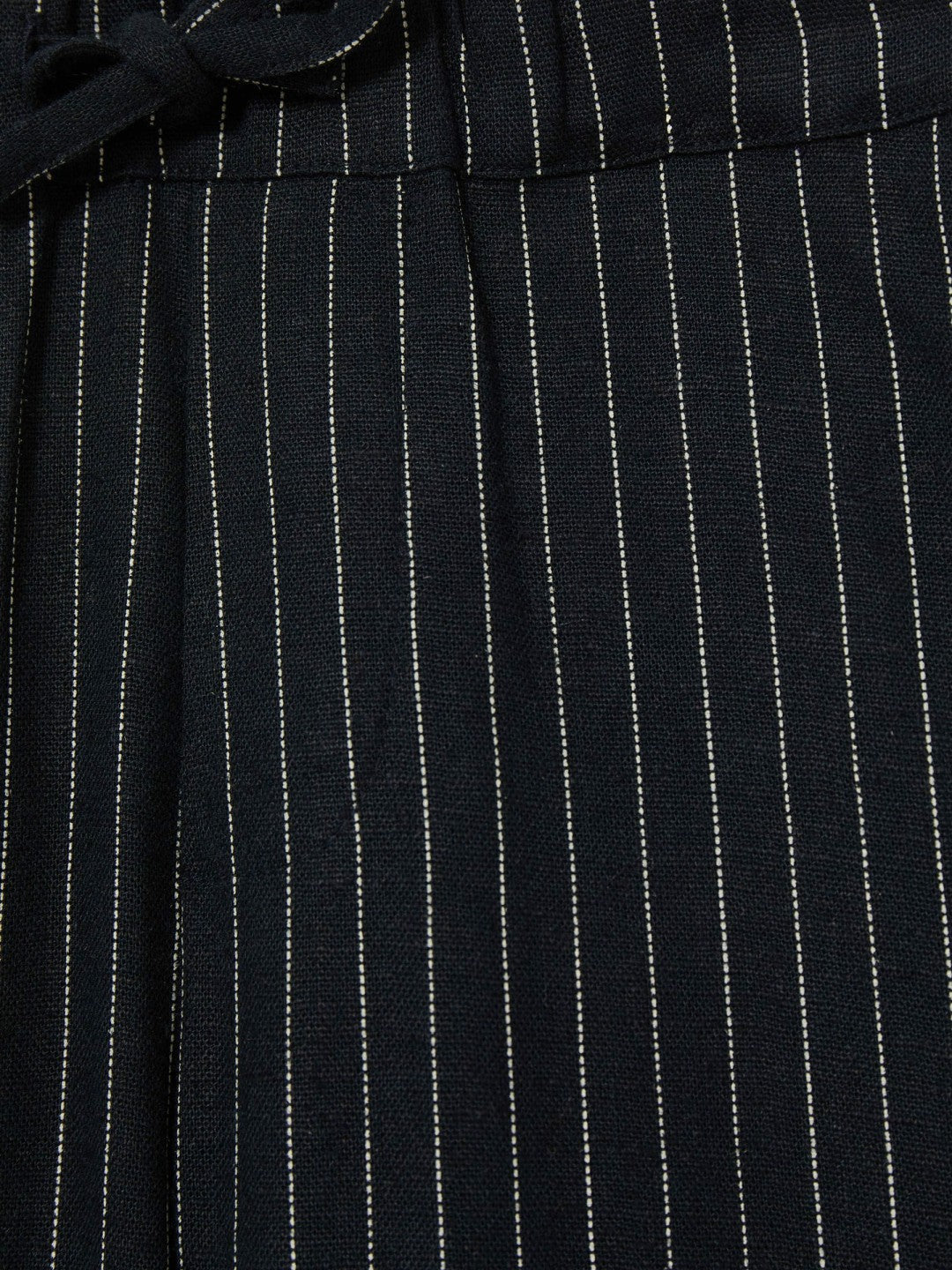 Reiss | Linen-Blend Drawstring Trousers in Navy Stripe