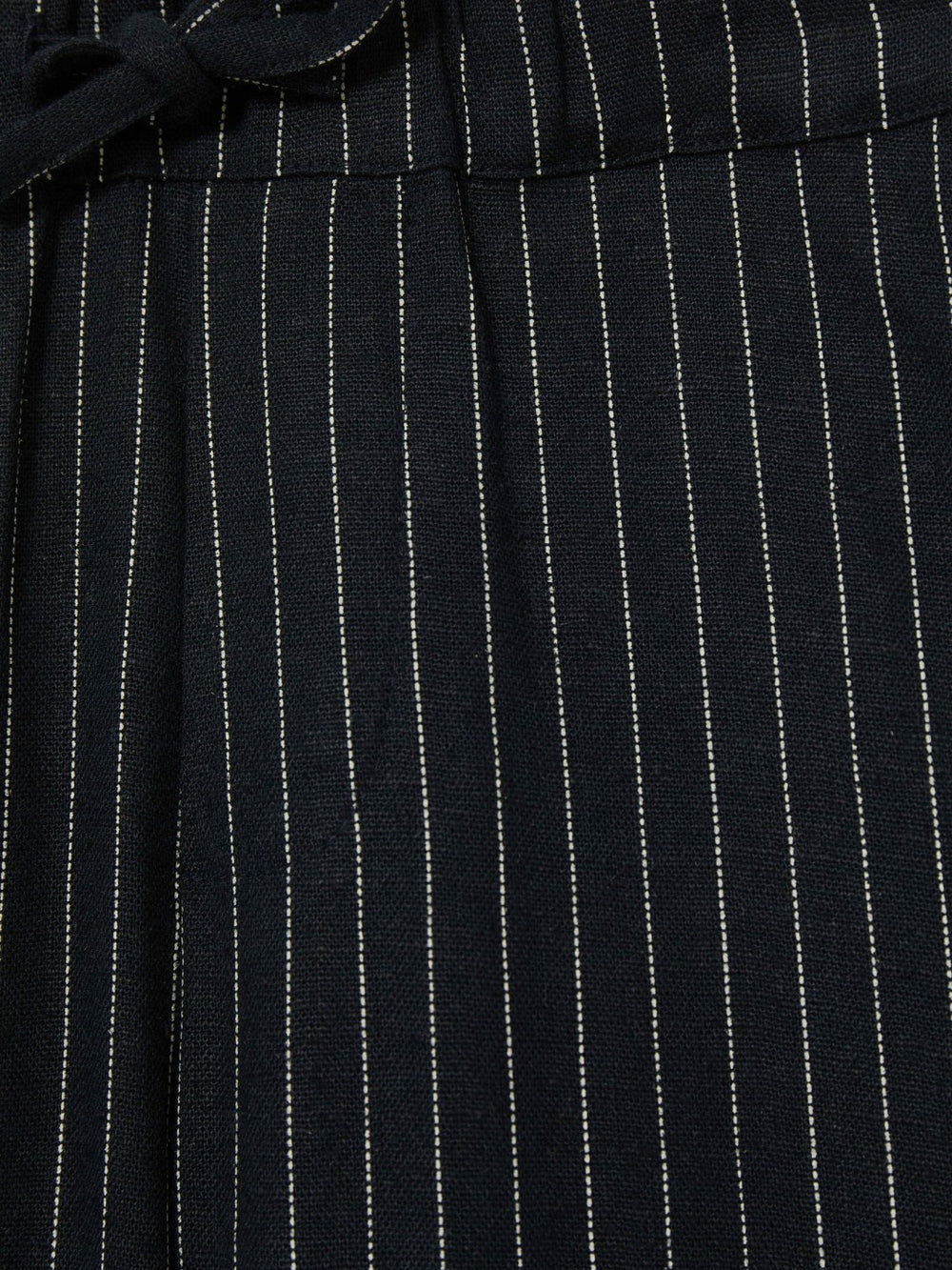 Reiss | Linen-Blend Drawstring Trousers in Navy Stripe