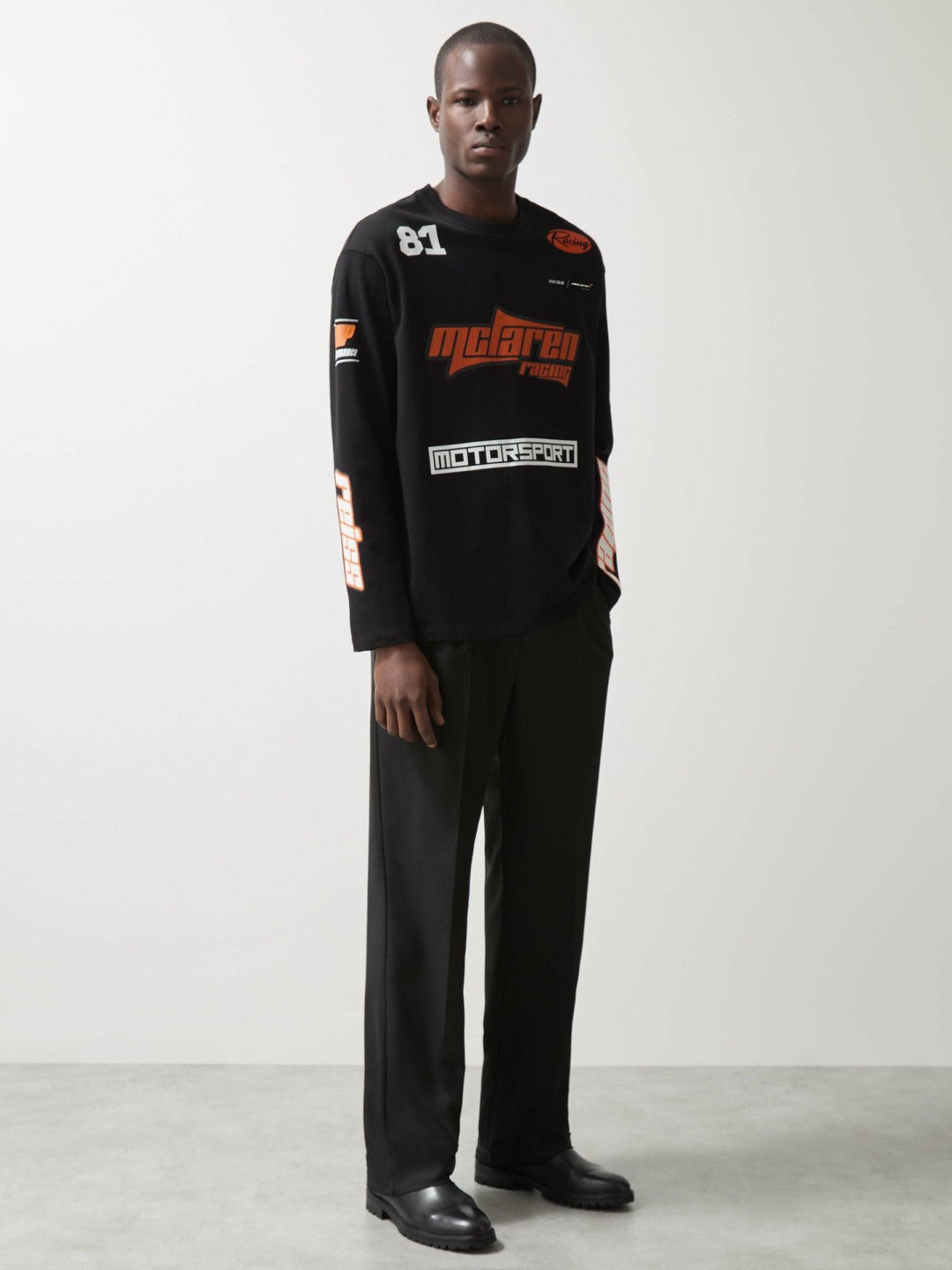 Reiss | McLaren F1 Team Cotton Logo T-Shirt Unisex Fit in Black
