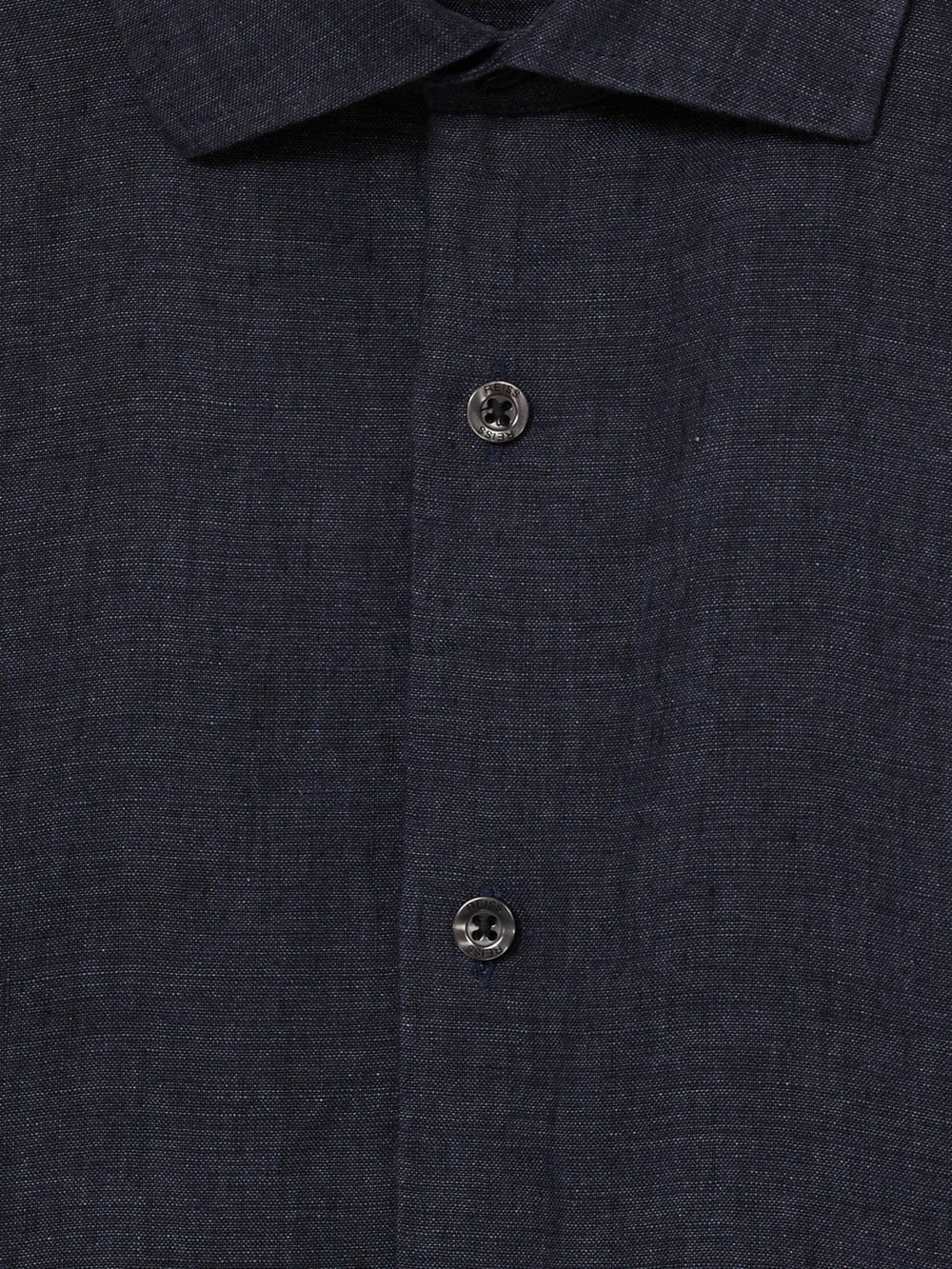 Reiss | Slim Fit Linen Button-Through Shirt in Navy
