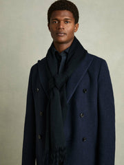 Reiss | Wool and Cashmere Scarf in Navy