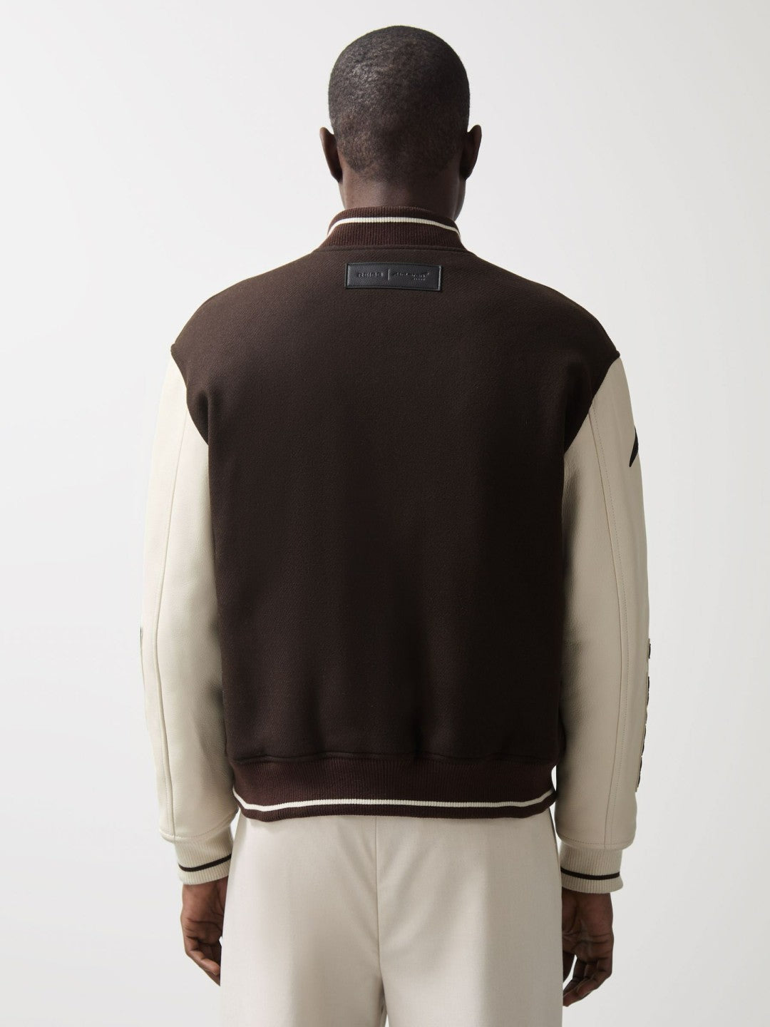 Reiss | McLaren F1 Team Bomber Jacket in Brown/Ivory/White