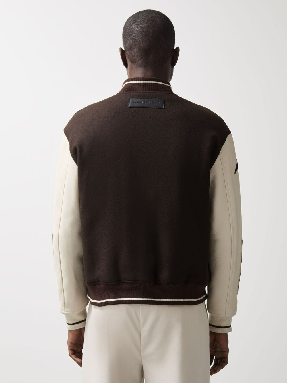Reiss | McLaren F1 Team Bomber Jacket in Brown/Ivory/White