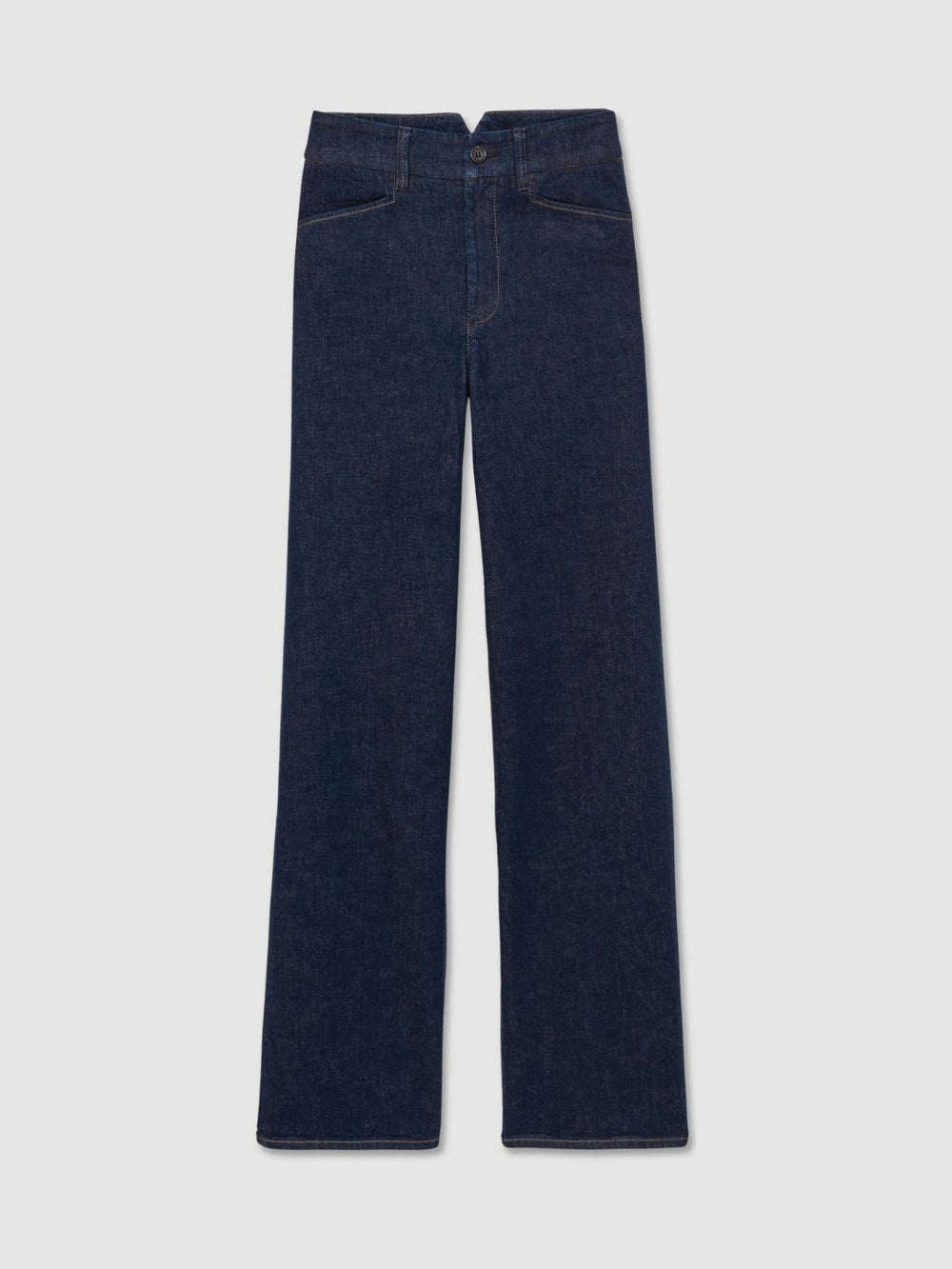 Reiss | Paige High Rise Wide Leg Jeans in Edinburgh Dark Blue