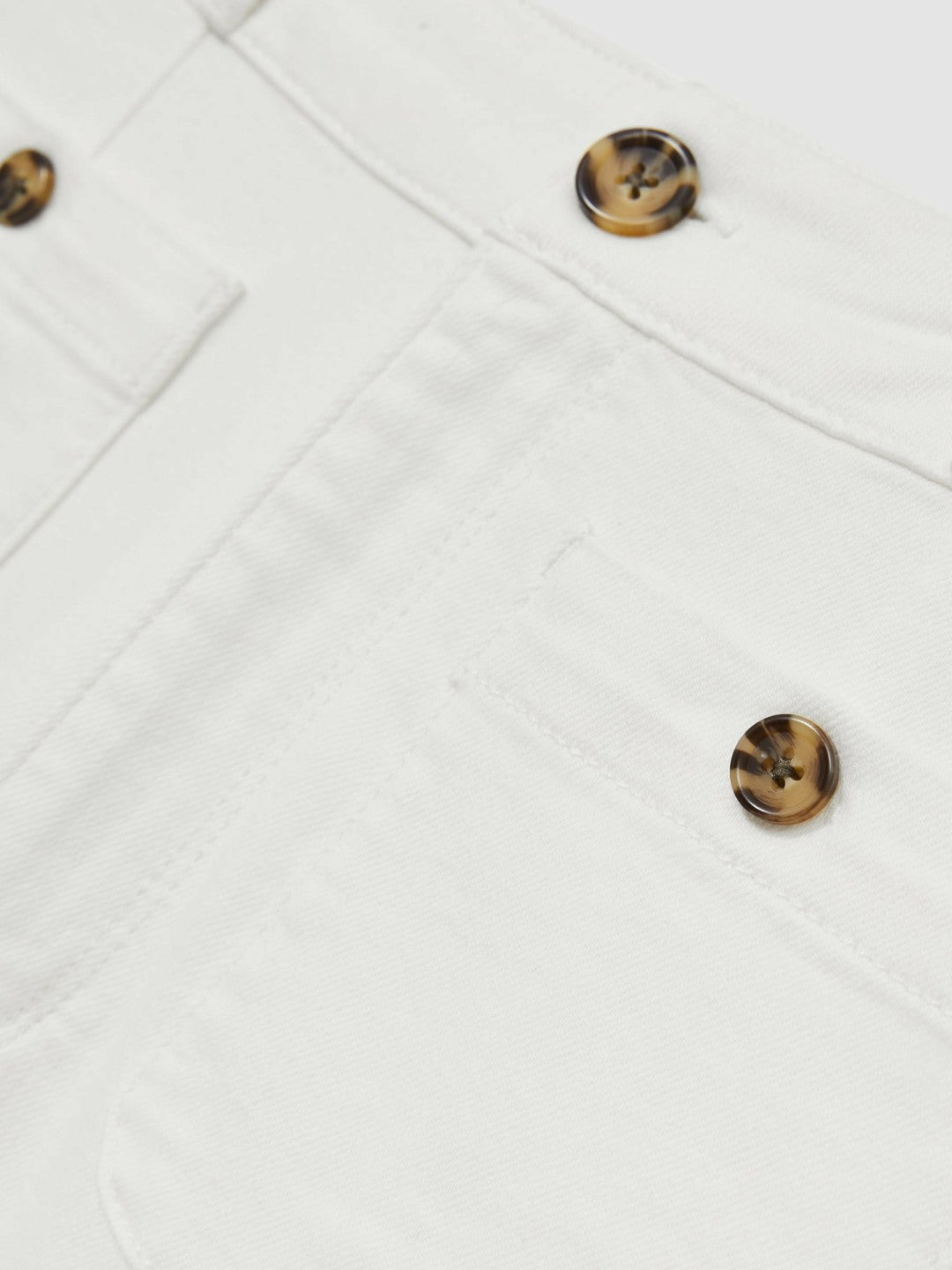 Reiss | Paige Wide-Leg Patch Pocket Jeans in Ecru