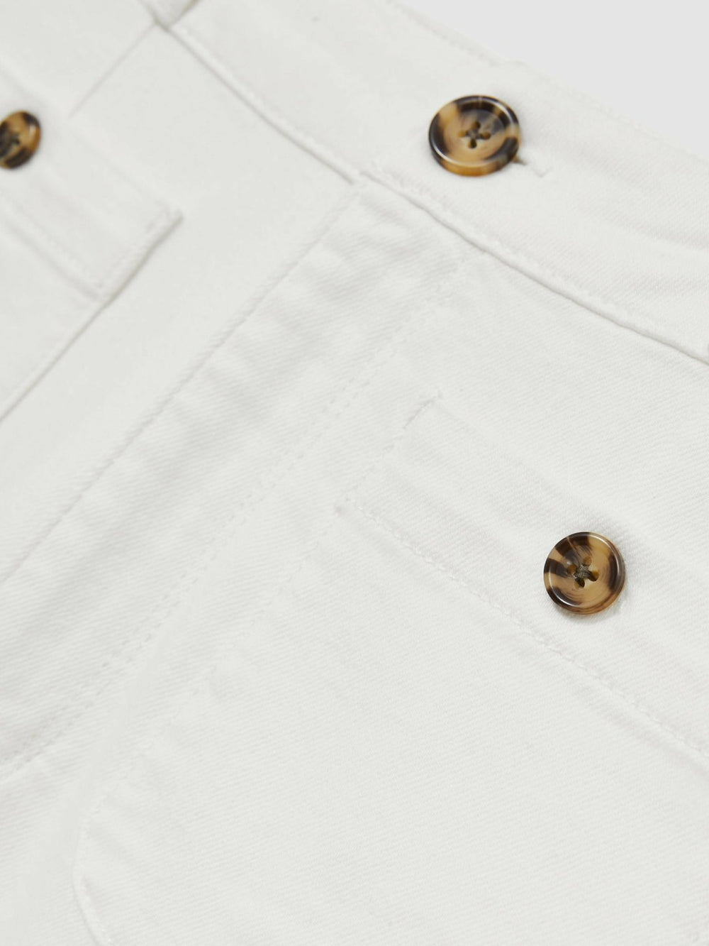 Reiss | Paige Wide-Leg Patch Pocket Jeans in Ecru