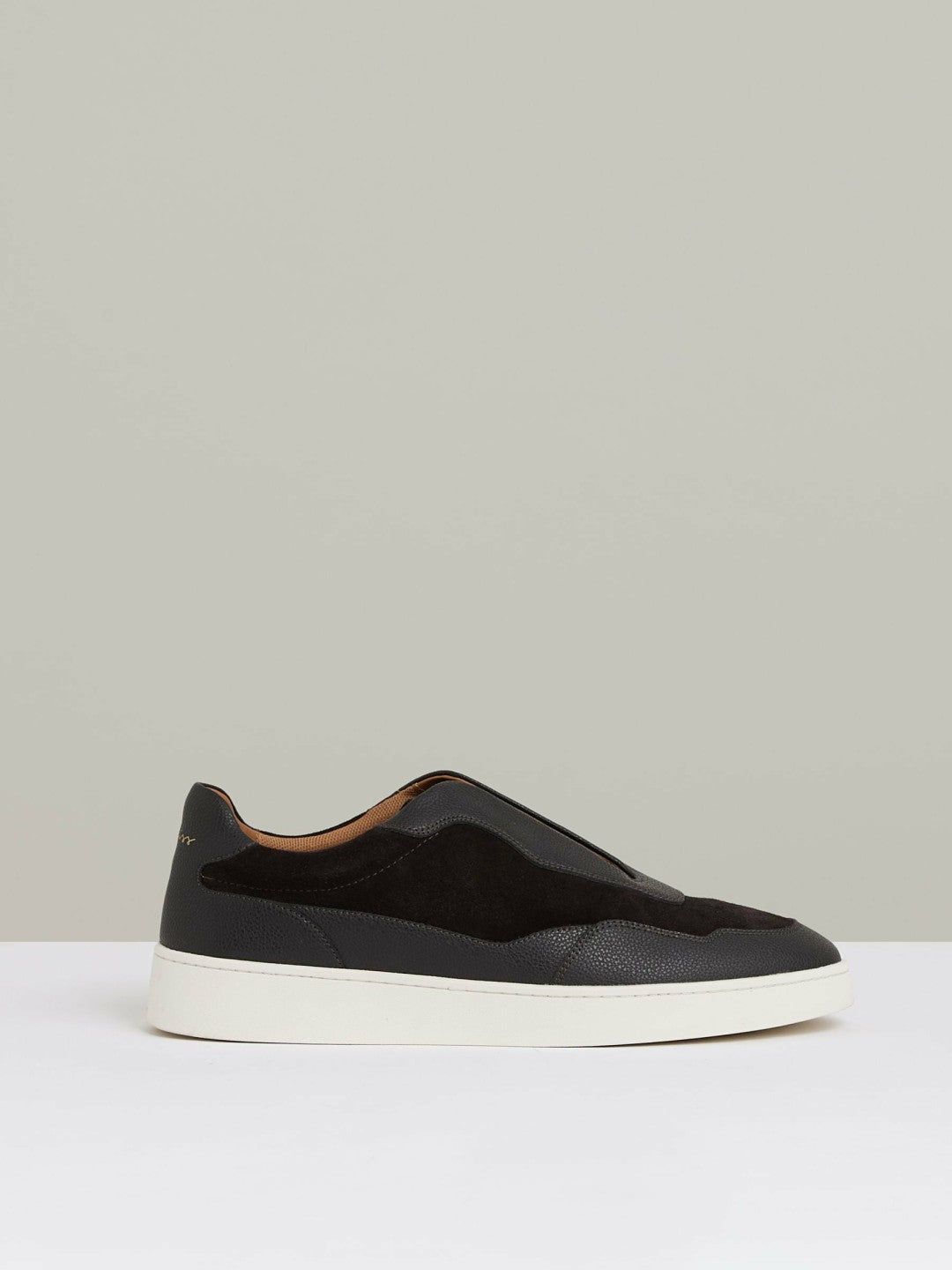 Reiss | Leather Elasticated-Lace Trainers in Espresso Brown