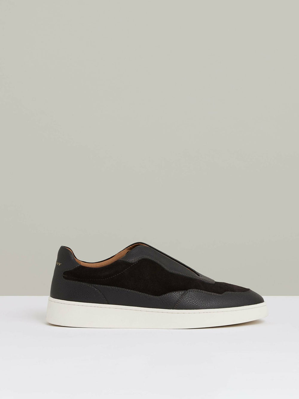 Reiss | Leather Elasticated-Lace Trainers in Espresso Brown
