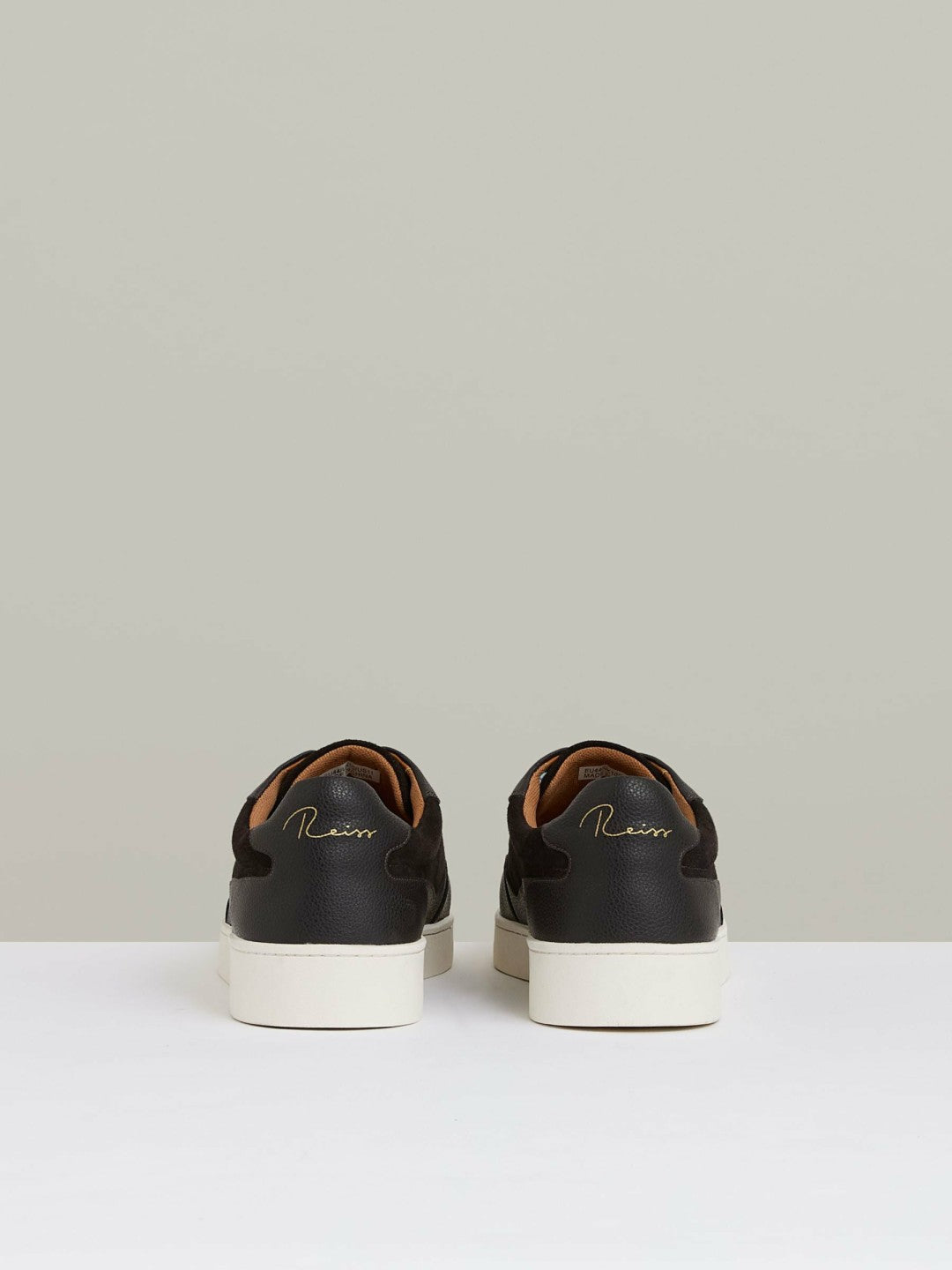 Reiss | Leather Elasticated-Lace Trainers in Espresso Brown