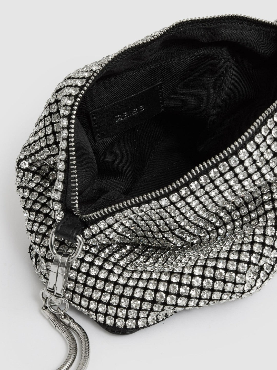 Reiss | Crystal Bracelet Pouch Bag in Silver
