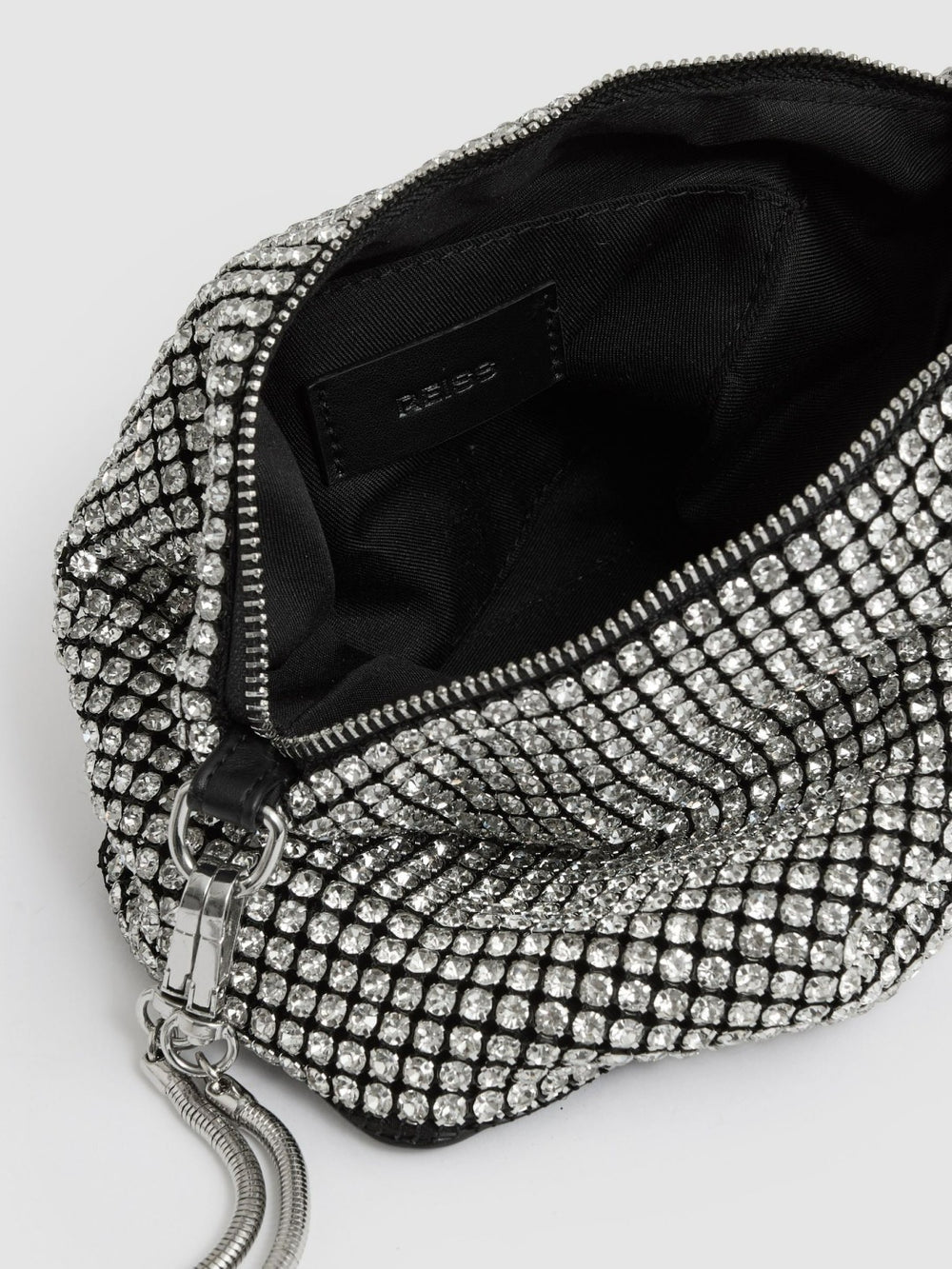 Reiss | Crystal Bracelet Pouch Bag in Silver