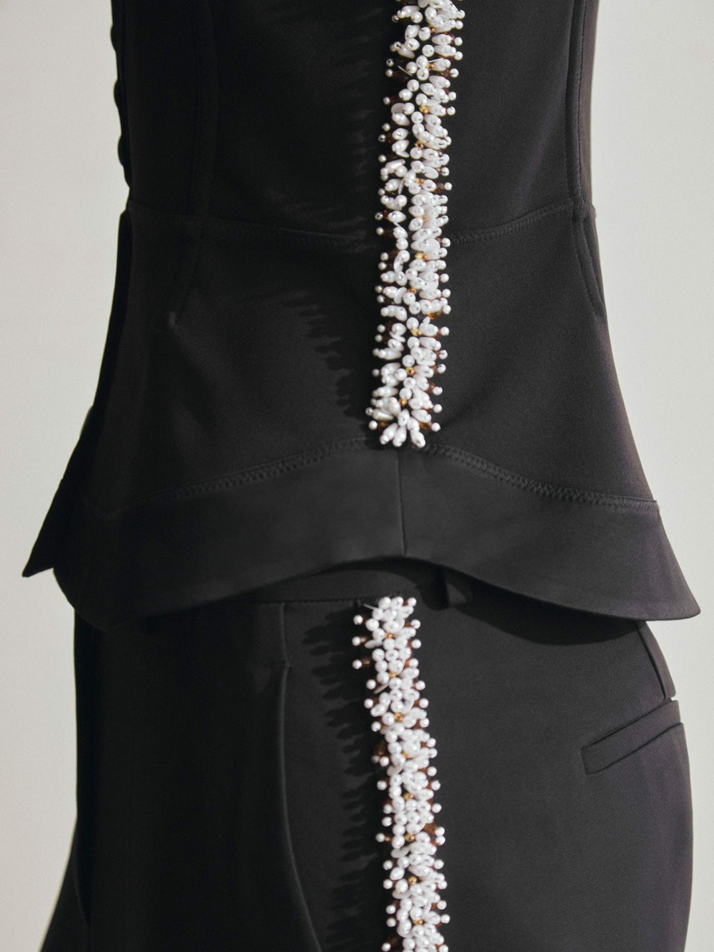 Reiss | Atelier Embellished Corset Top in Black