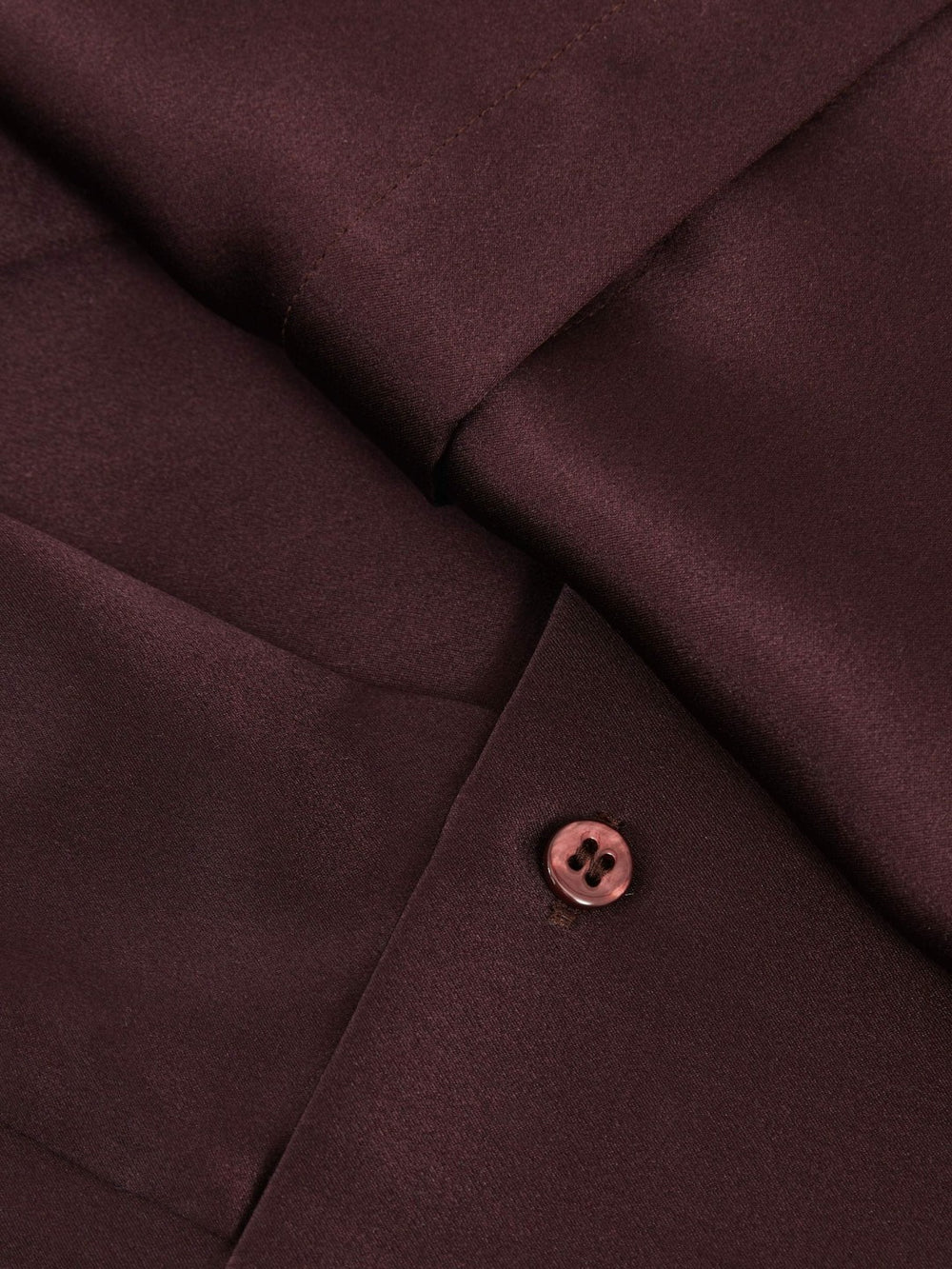 Reiss | Silk Double-Cuff Button-Through Shirt in Red