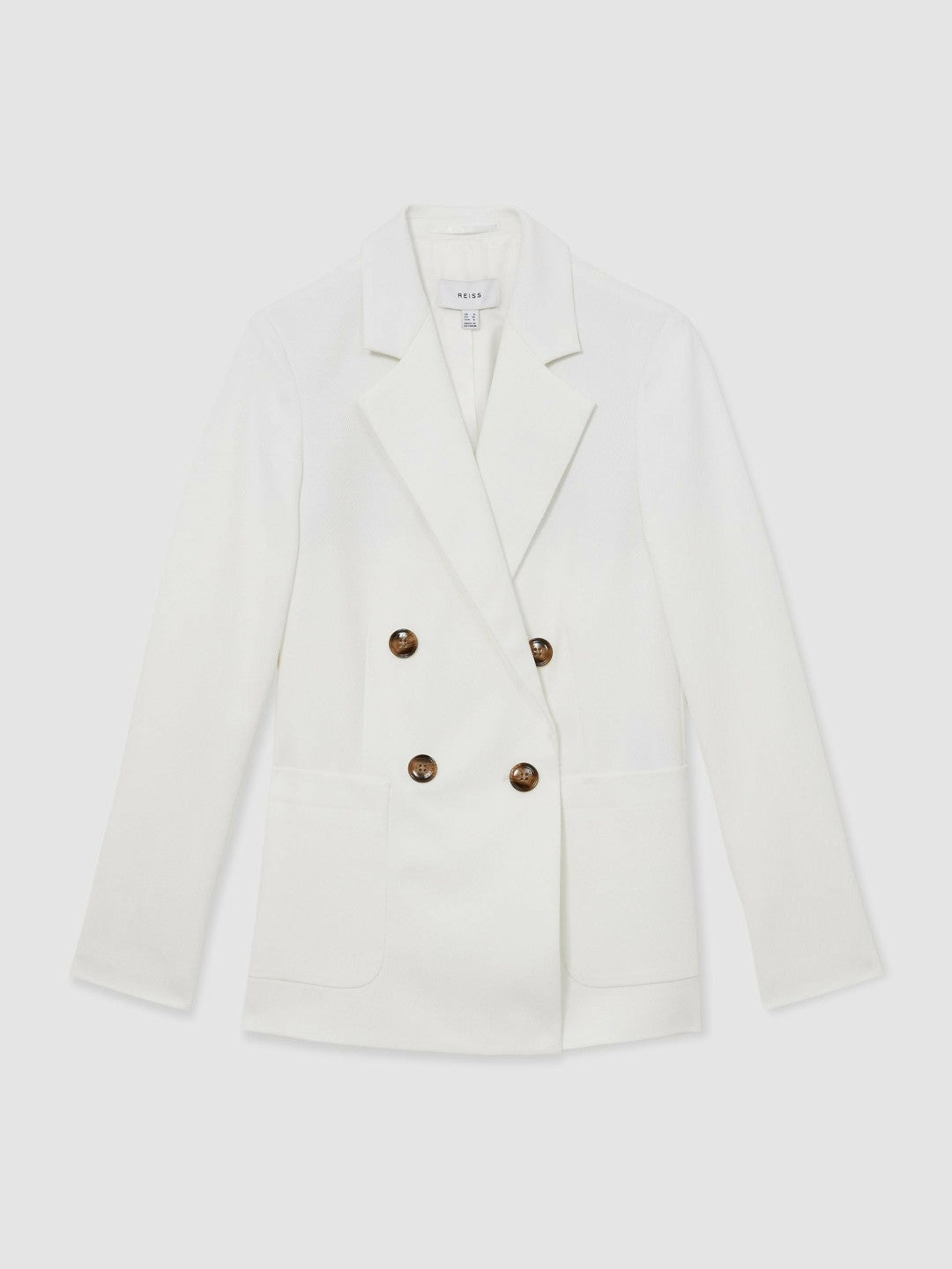 Reiss | Double-Breasted Notch-Lapel Blazer in White