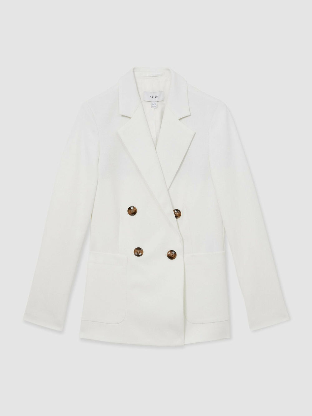 Reiss | Double-Breasted Notch-Lapel Blazer in White