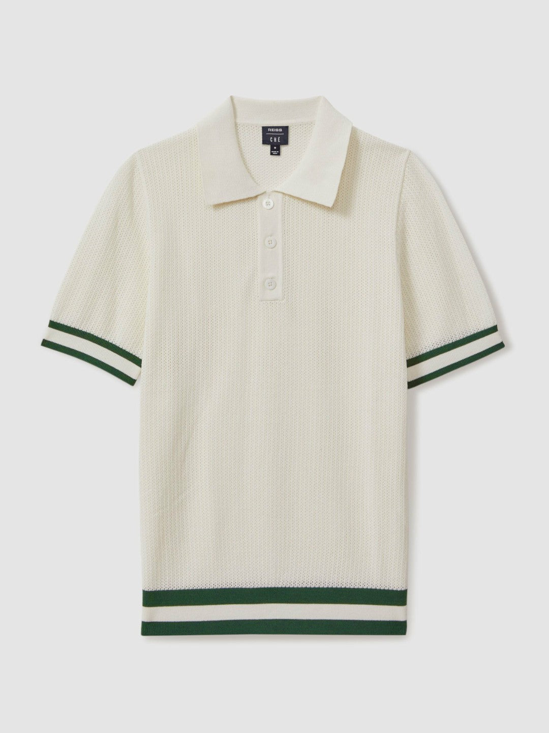 Reiss | | Ché Knitted Half-Button Polo Shirt in White