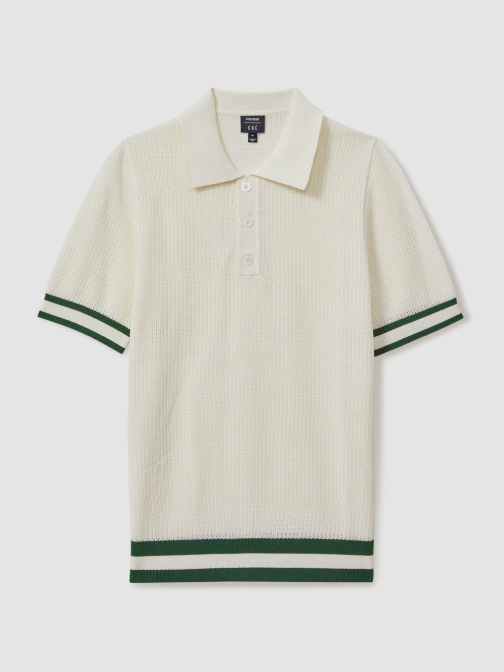 Reiss | | Ché Knitted Half-Button Polo Shirt in White